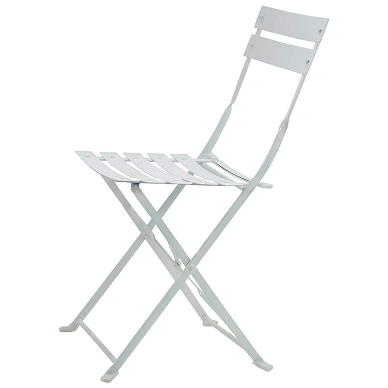 Image 1 Bistro White Folding Outdoor Chair Set Set of 2