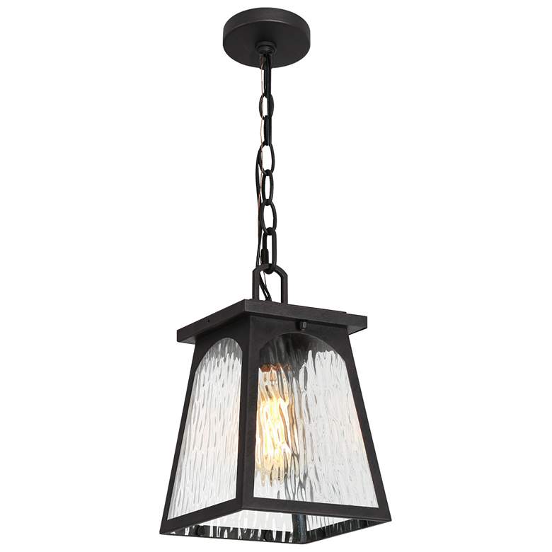 Image 1 Biteas 11" High Textured Rust Glass Outdoor Hanging Light