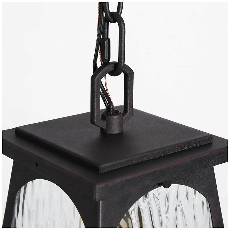 Image 3 Biteas 11" High Textured Rust Glass Outdoor Hanging Light more views