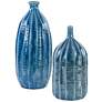 Bixby 15" and 13" Cobalt Blue Earthenware Vases Set of 2