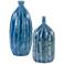 Bixby 15" and 13" Cobalt Blue Earthenware Vases Set of 2