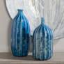 Bixby 15" and 13" Cobalt Blue Earthenware Vases Set of 2