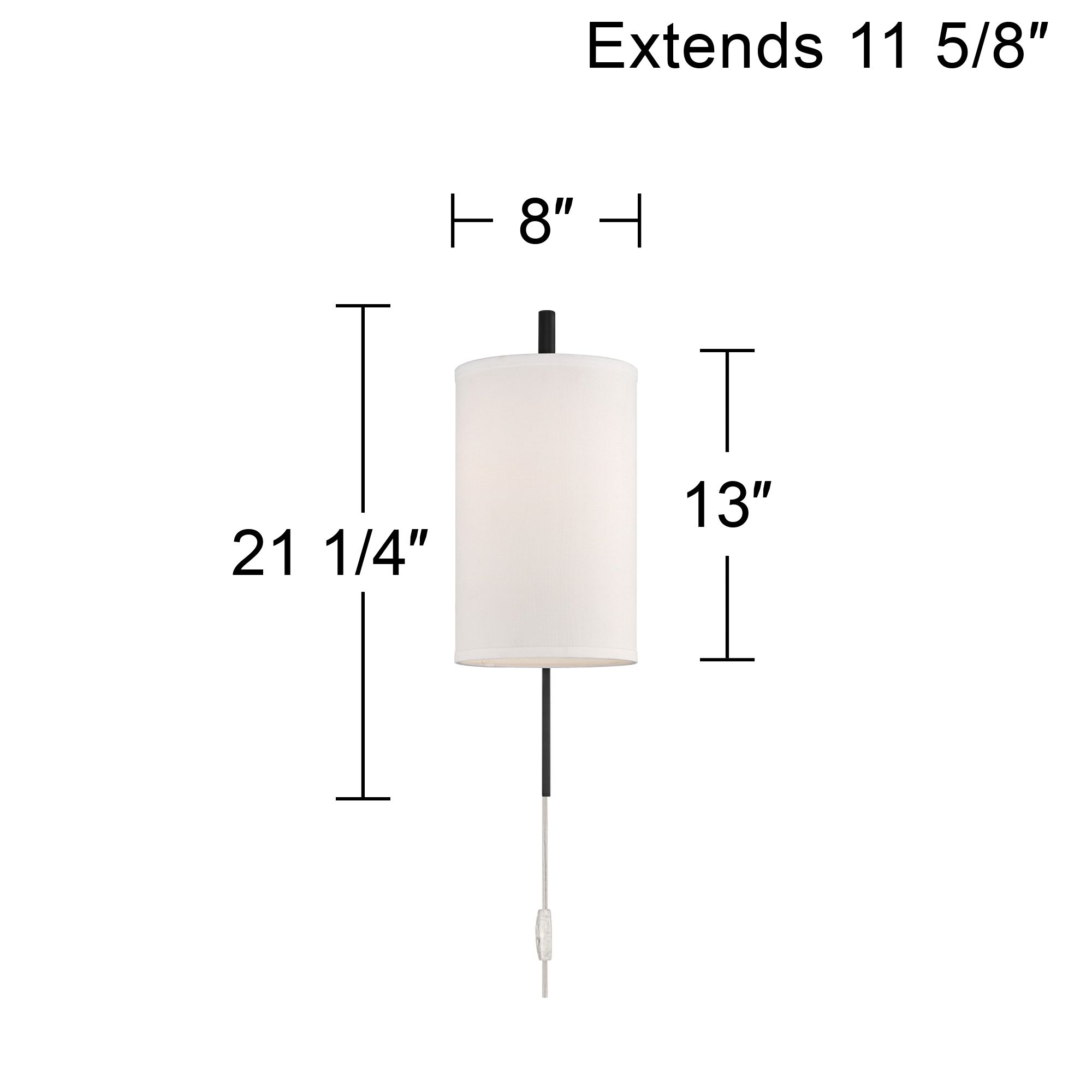 Bixby Black Plug-In Wall Lamps with Smart Socket Set of 2