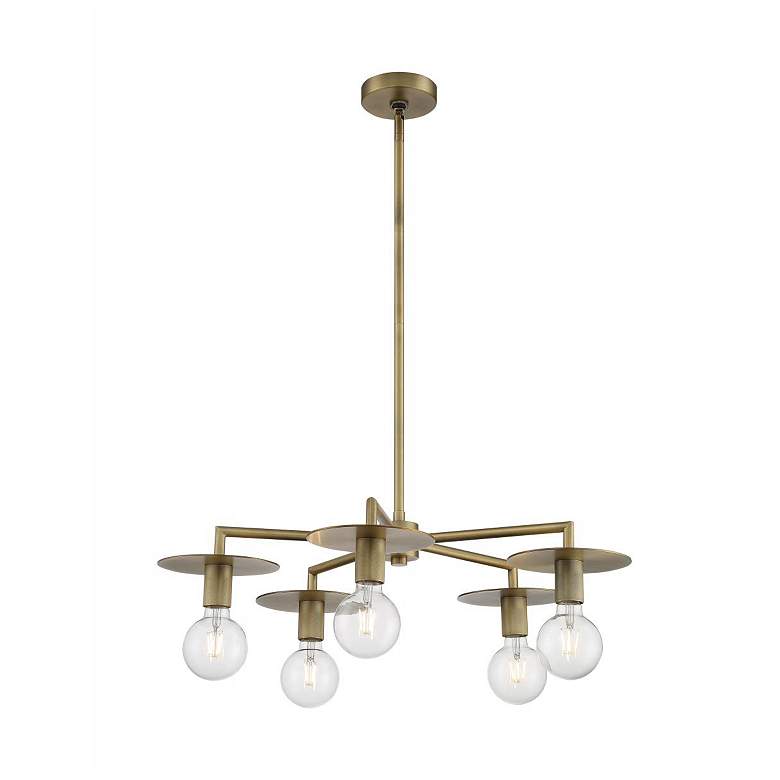 Image 1 Bizet; 5 Light; Chandelier Fixture; Vintage Brass Finish