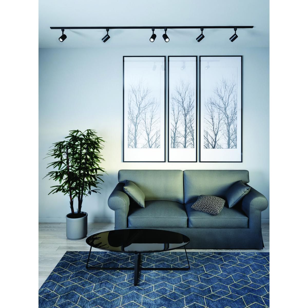 Image 2 Black 12 Watt LED Small Cylinder Track Head for Halo Systems more views