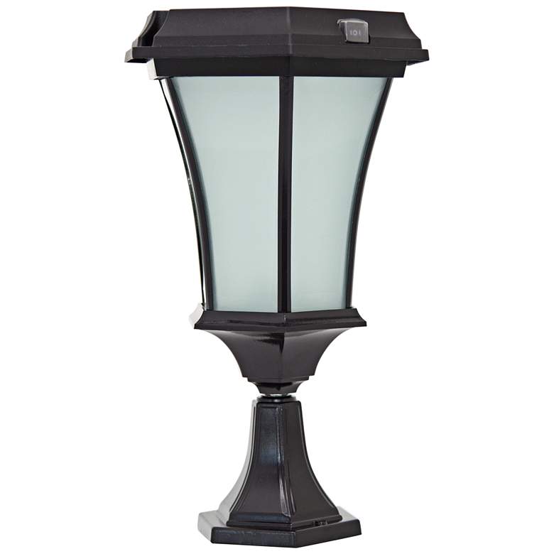 Black 15&quot; High Solar LED Outdoor Pier Light with Mount