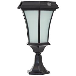 Black 15&quot; High Solar LED Outdoor Pier Light with Mount