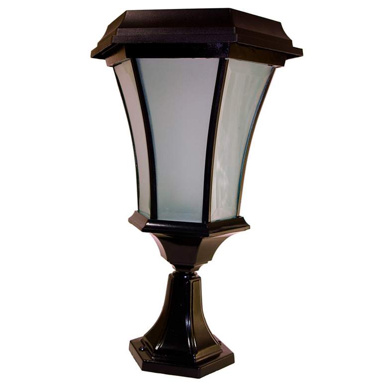 Black 15&quot; High Solar LED Outdoor Pier Light with Mount more views
