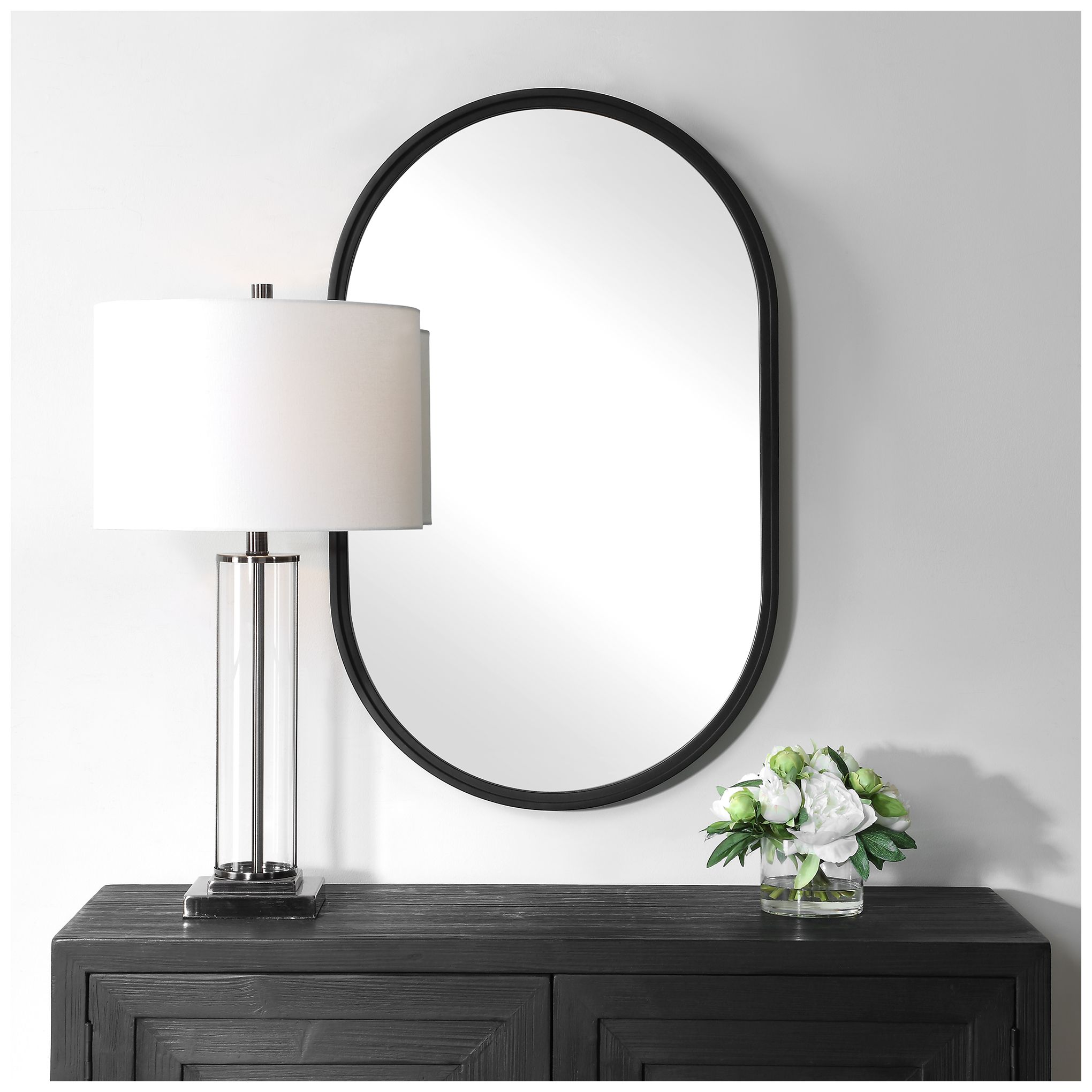 Image 4 Black 22" x 35" Wall Mirror more views