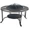 Black 34 3/4" Wide Mesh Hearth Outdoor Fire Pit