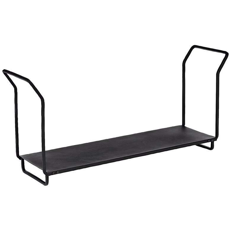 Image 1 Black 36 inch Wide Wrought Iron Wood Holder