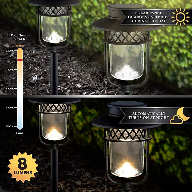 Image 3 Black 5 1/2" High Solar LED Landscape Path Lights Set of 2 more views