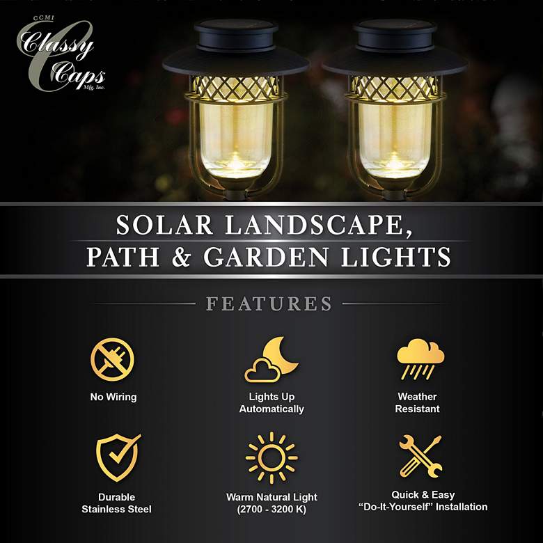 Image 6 Black 5 1/2 inch High Solar LED Landscape Path Lights Set of 2 more views