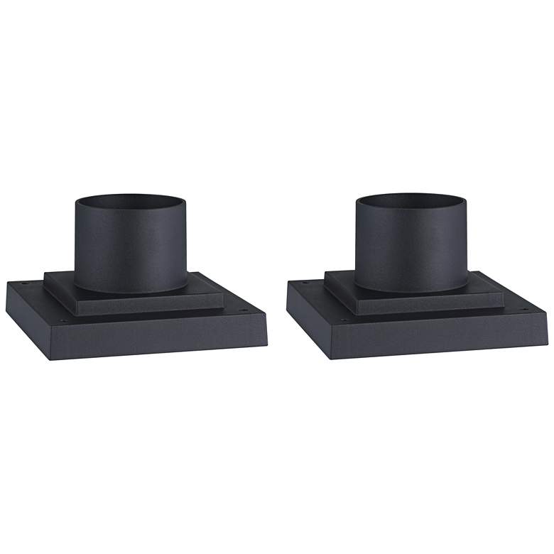 Image 1 Black 5 3/4" Wide Metal Post Light Mount Adapter Set of 2