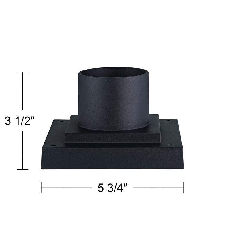 Image 4 Black 5 3/4" Wide Metal Post Light Mount Adapter more views