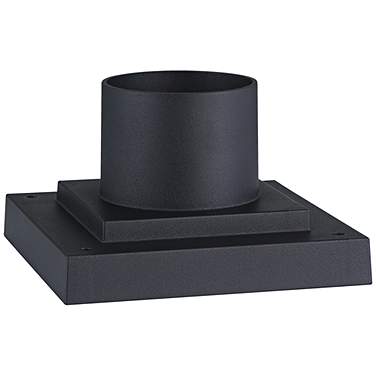 Black 5 3/4" Wide Metal Post Light Mount Adapter