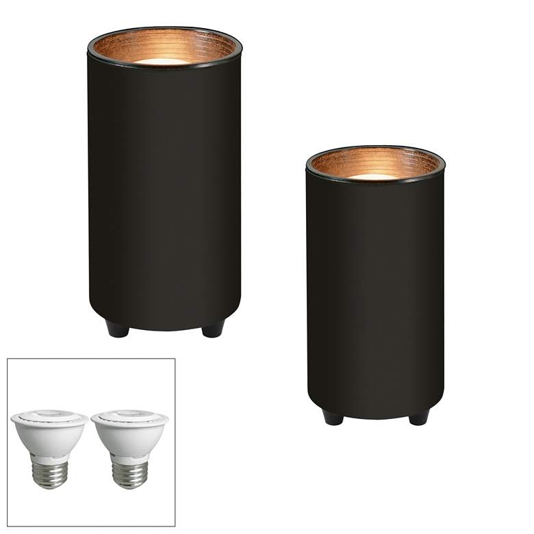Image 1 Black 6 1/2" High LED Mini Can Accent Spot Light Set of 2