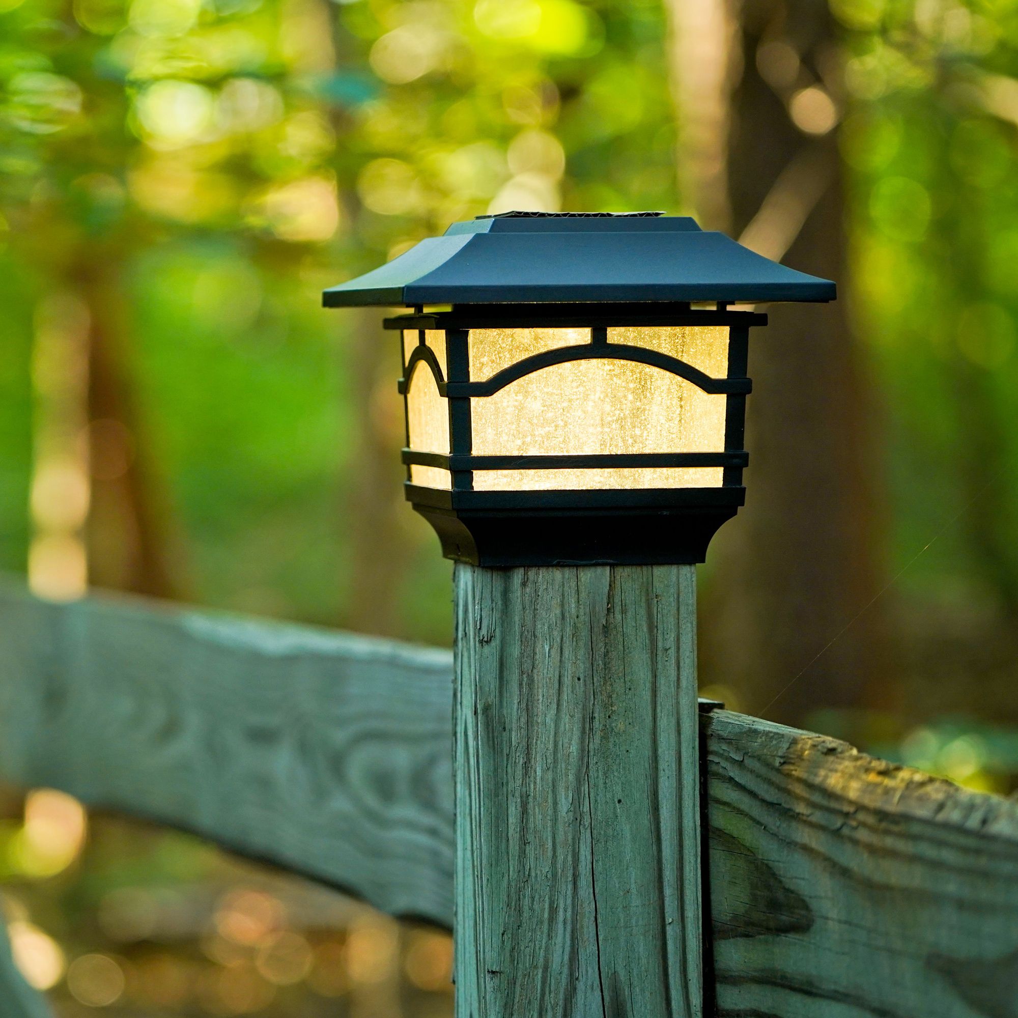 Solar powered outlet post cap