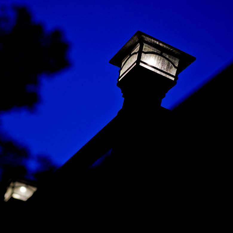 Image 3 Black 7" High Solar LED Outdoor Post Cap and Deck Lights Set of 2 more views