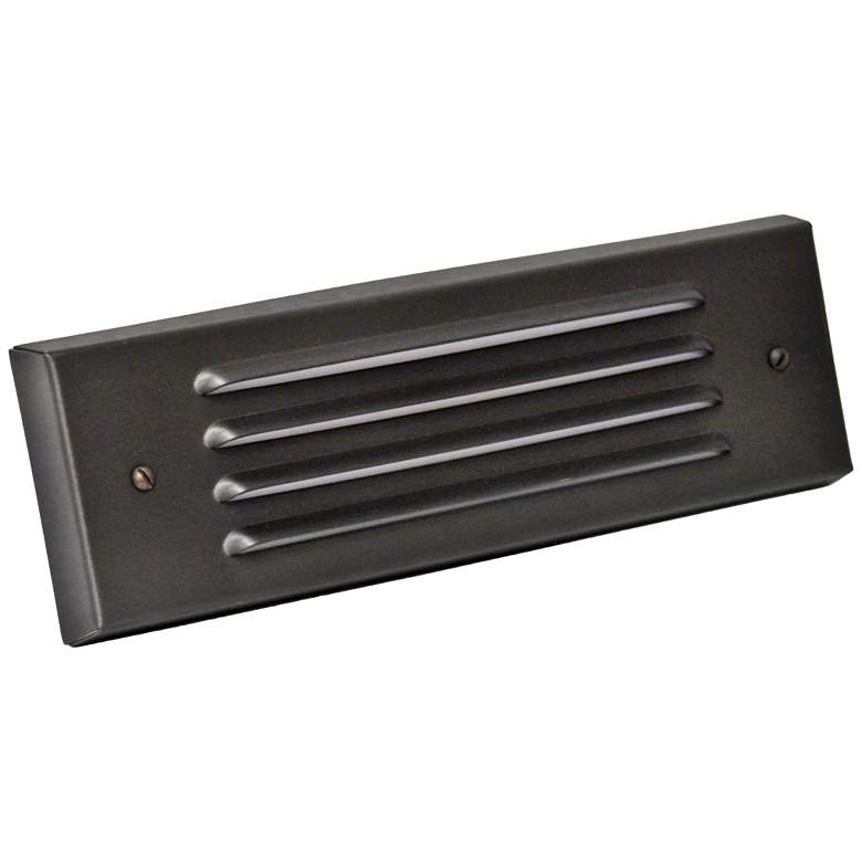 Image 1 Black 8 3/4 inch Wide 4-Louver LED Step Light