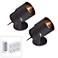 Black 8" High Accent Uplight Set of 2 w/ Remote Control
