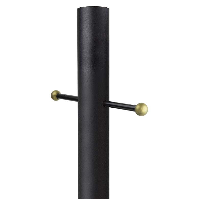 Image 1 Black 84 inch High Cross Arm Outdoor Direct Burial Lamp Post