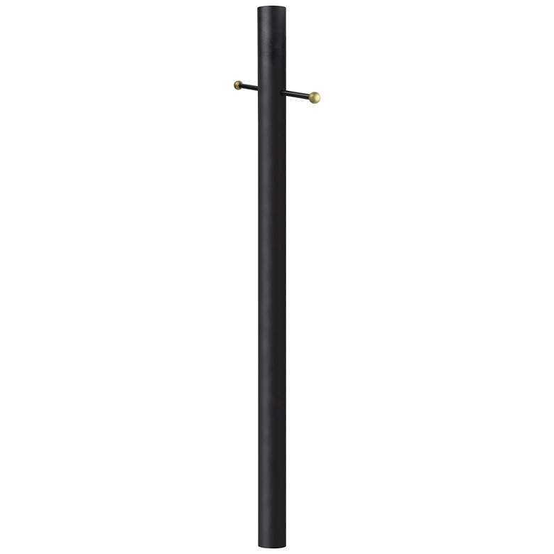 Image 2 Black 84 inch High Cross Arm Outdoor Direct Burial Lamp Post more views