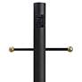Black 84" High Cross Arm Outlet Direct Burial Lamp Post