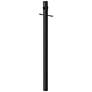 Black 84" High Cross Arm Outlet Dusk-to-Dawn In-Ground Lamp Post