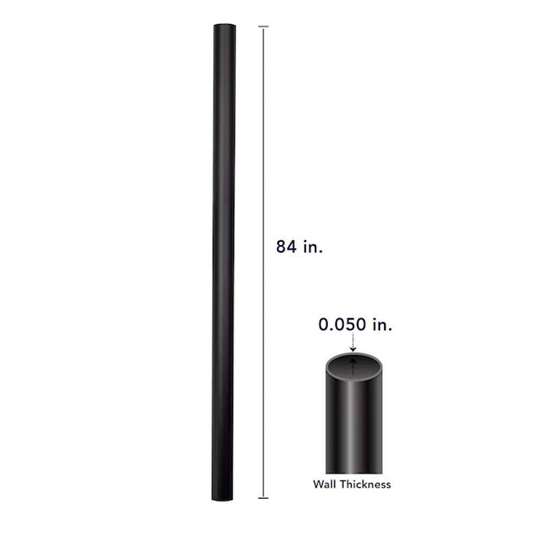 Image 3 Black 84" High Metal Outdoor Direct Burial Lamp Post more views