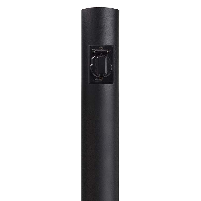 Image 1 Black 84 inch High Outdoor Direct Burial Lamp Post with Outlet
