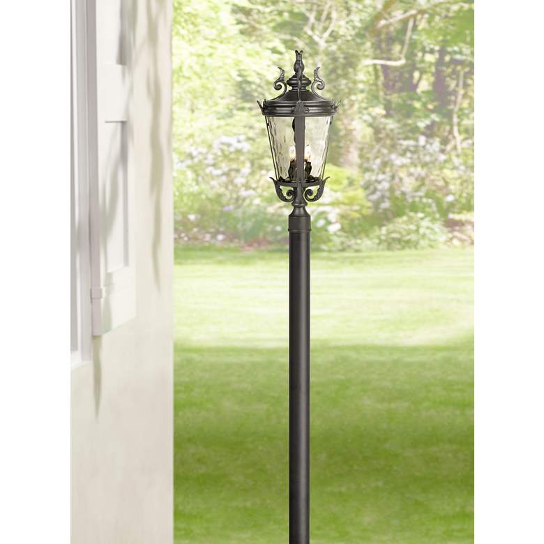 Image 3 Black 84" High Outdoor Direct Burial Post Light Pole more views