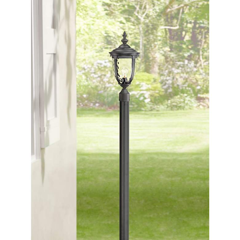 Image 4 Black 84" High Outdoor Direct Burial Post Light Pole more views