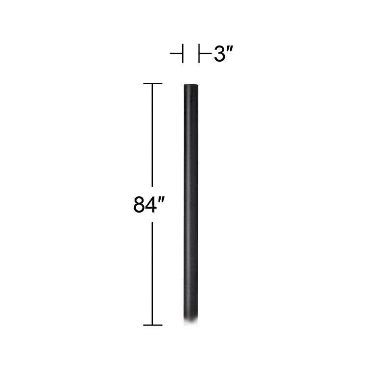 Image 5 Black 84" High Outdoor Direct Burial Post Light Pole more views