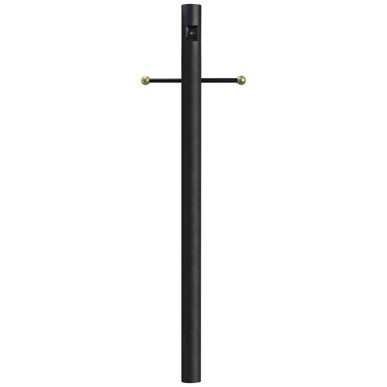Image 2 Black 84 inchH Cross Arm Dusk-to-Dawn Direct Burial Lamp Post more views