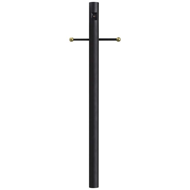 Image 2 Black 84"H Cross Arm Dusk-to-Dawn Direct Burial Lamp Post more views