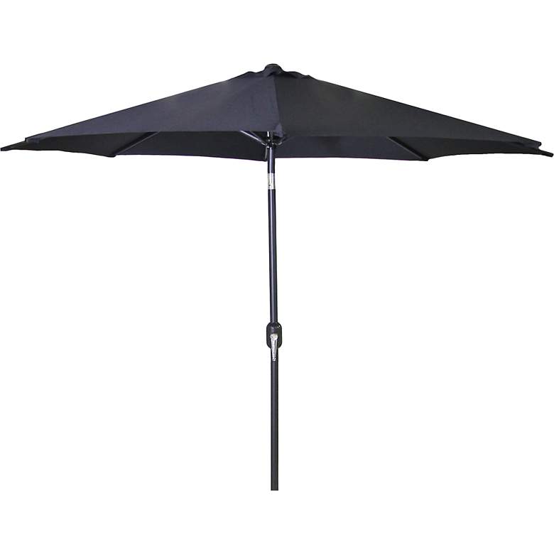 Image 1 Black 9' Steel Market Umbrella