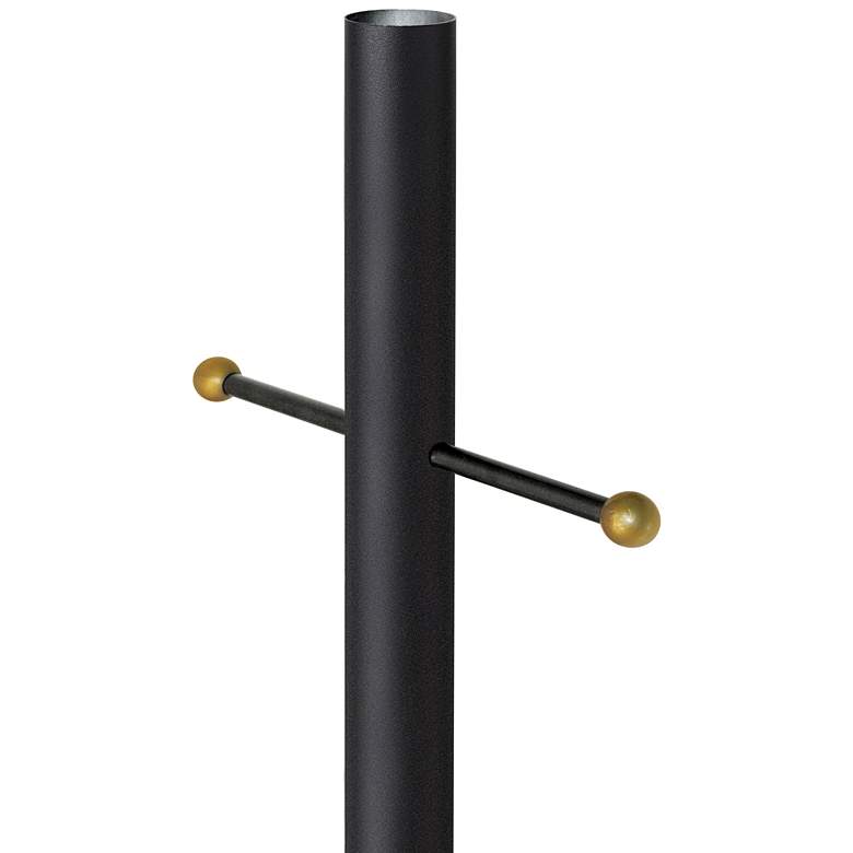 Image 1 Black 96" High Cross Arm Outdoor Direct Burial Lamp Post