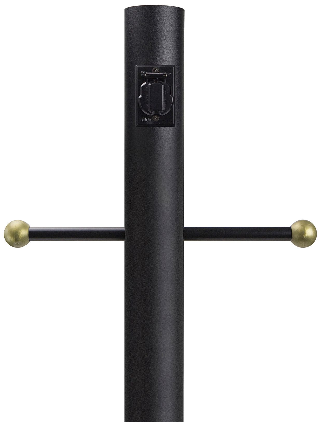 black lamp post with cross arm