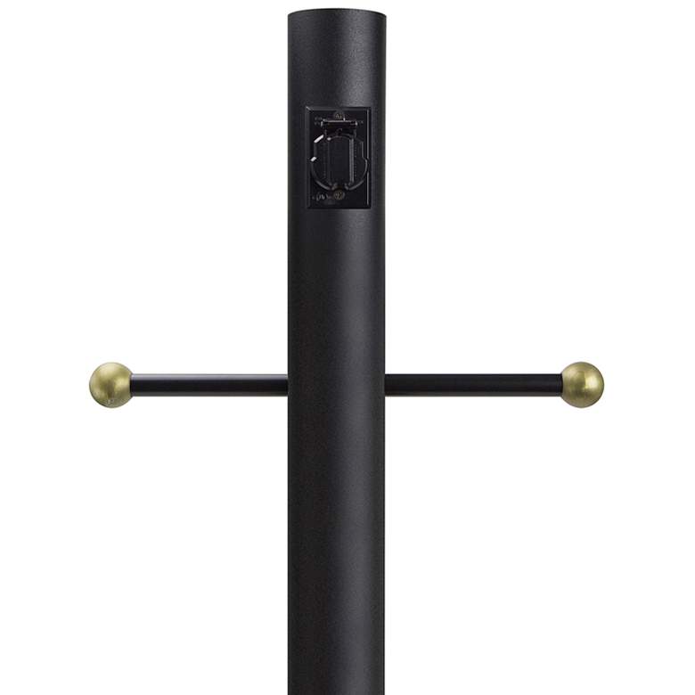 Image 1 Black 96" High Cross Arm Outlet Direct Burial Lamp Post