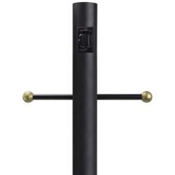 Black 96" High Cross Arm Outlet Direct Burial Lamp Post