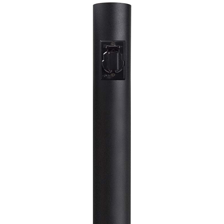 Image 1 Black 96" High Outdoor Direct Burial Lamp Post with Outlet
