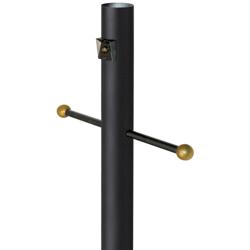 Black 96"H Cross Arm Dusk-to-Dawn Direct Burial Lamp Post