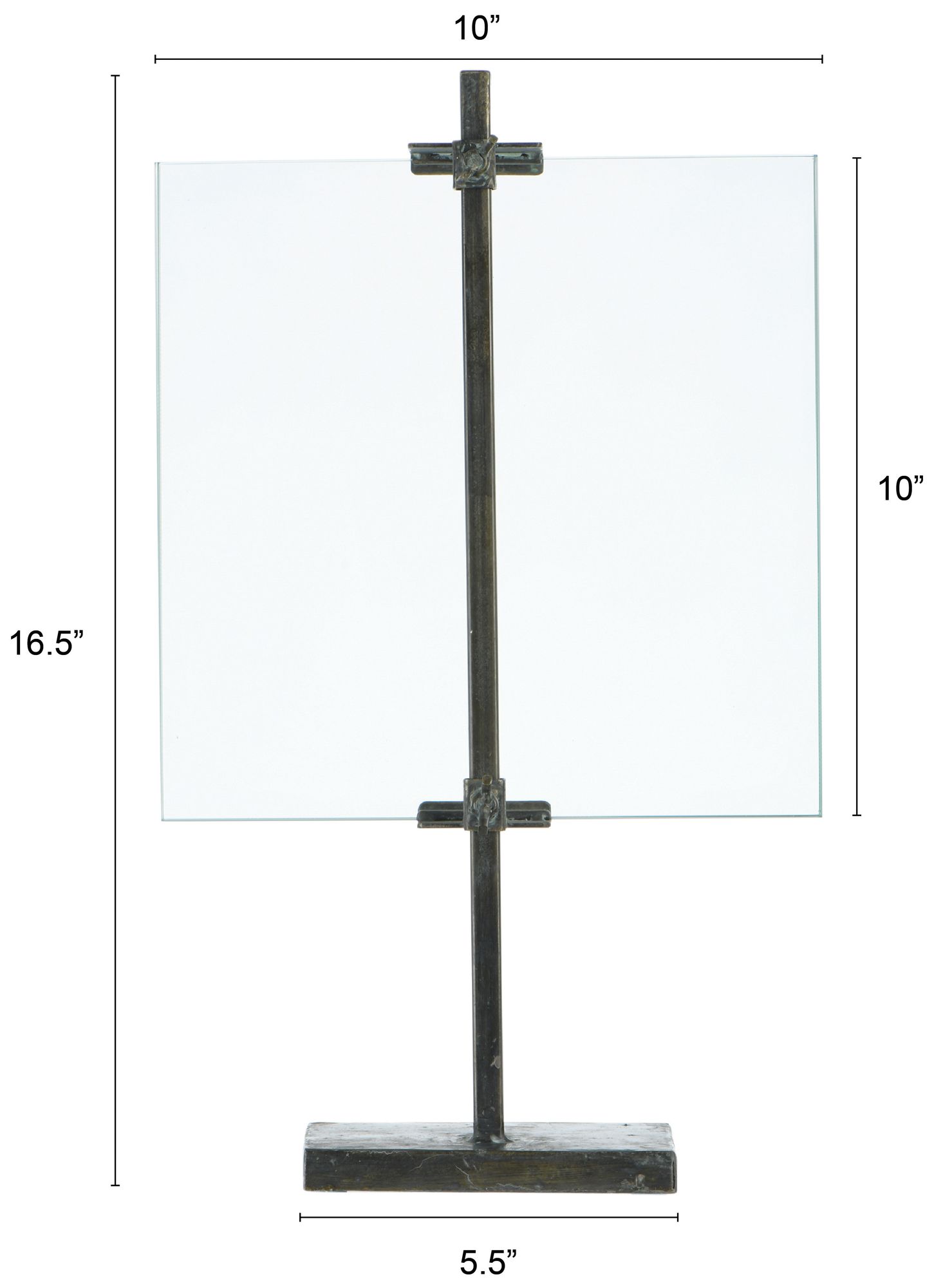 Thumbnail2 of Black Adjustable Metal Stand and Glass Floating Photo Frame more views