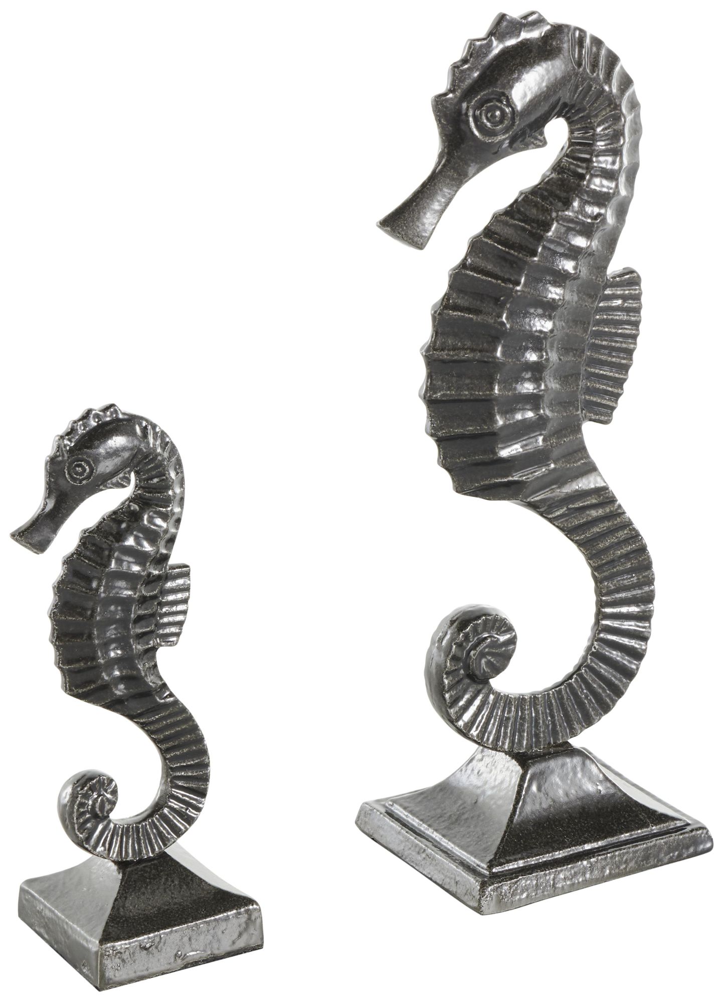 Image 2 Black Aluminum Metal Coastal Sculpture, S/2 11", 7"H