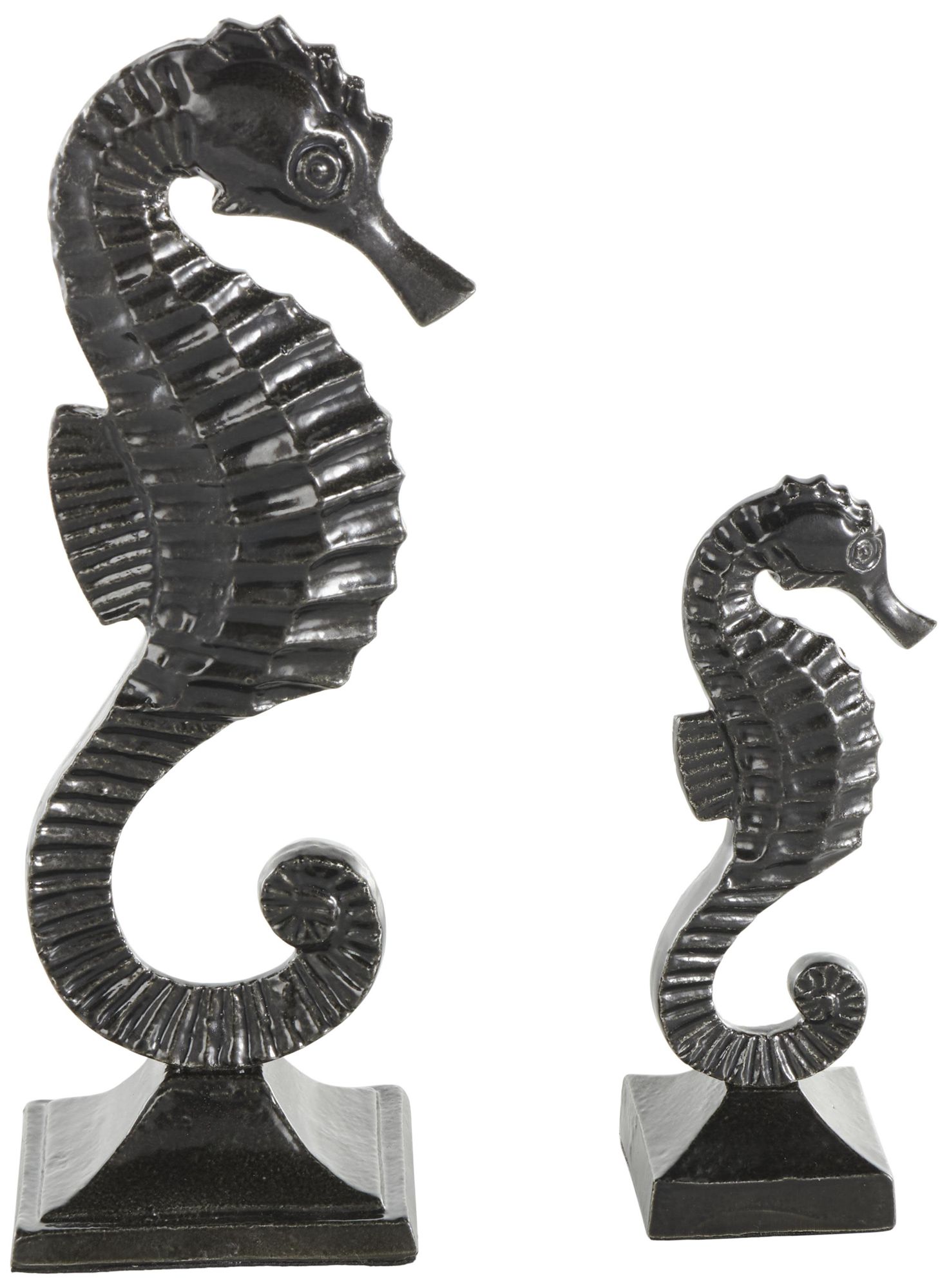 Image 5 Black Aluminum Metal Coastal Sculpture, S/2 11", 7"H more views