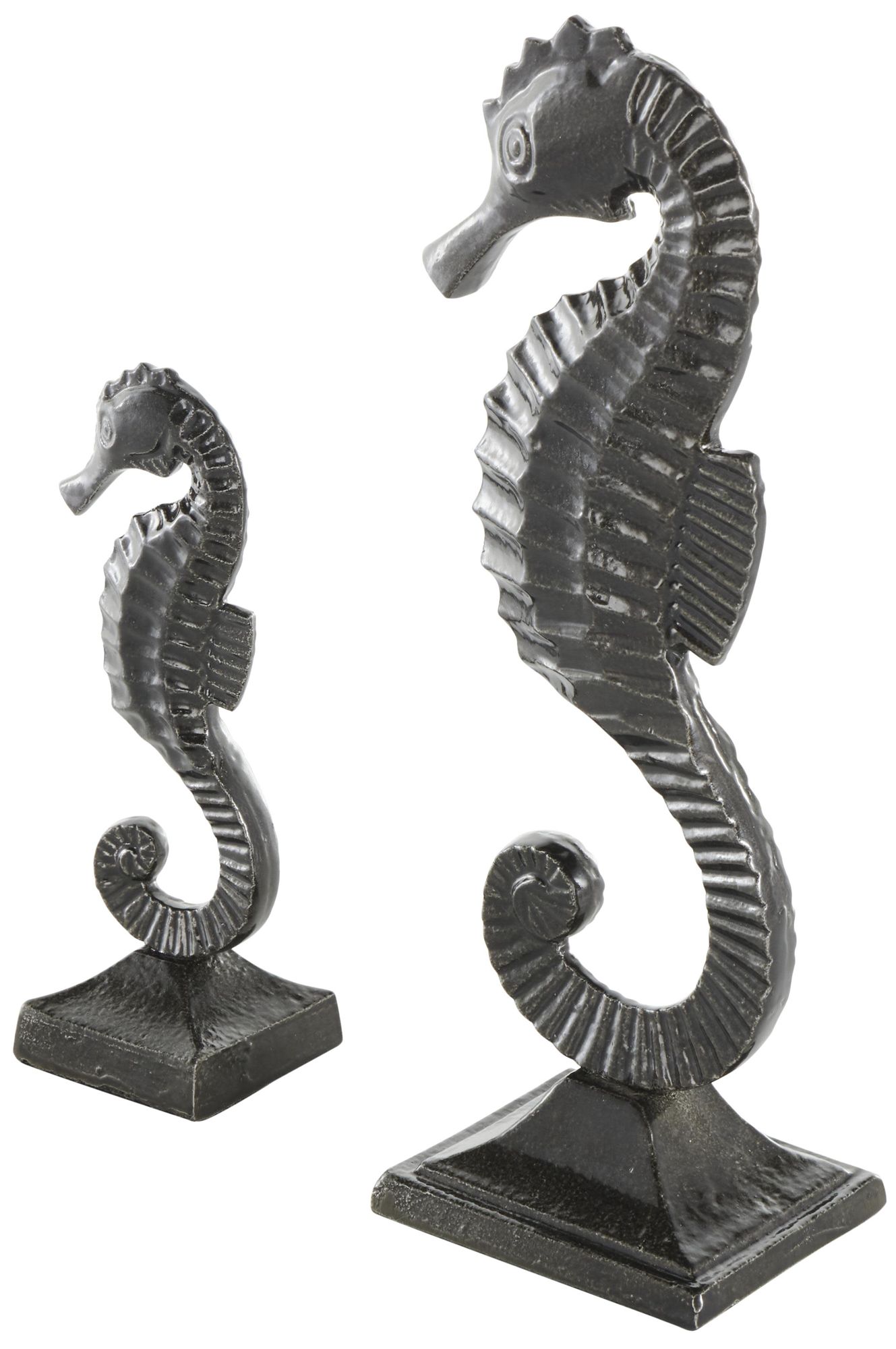 Image 6 Black Aluminum Metal Coastal Sculpture, S/2 11", 7"H more views
