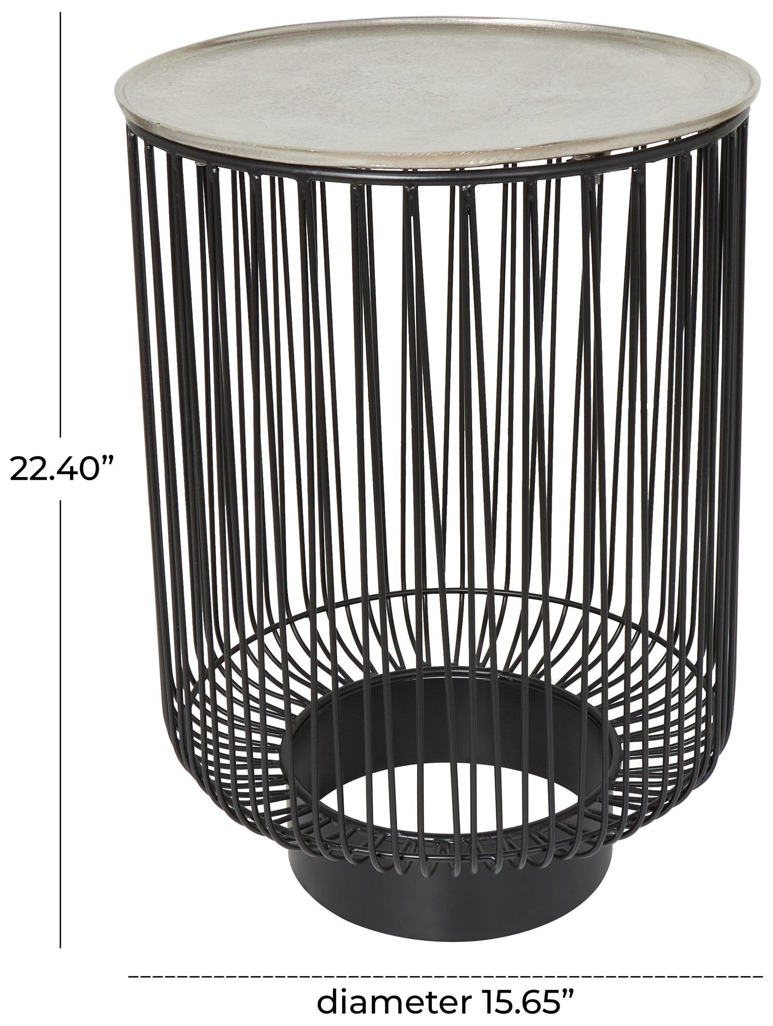 Image 7 Black Aluminum Metal Contemporary Accent Table, 16" x 16" x 22" more views