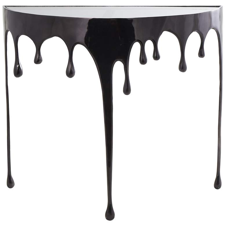 Image 1 Black Aluminum Metal Contemporary Console Table, 36" x 14" x 32"
