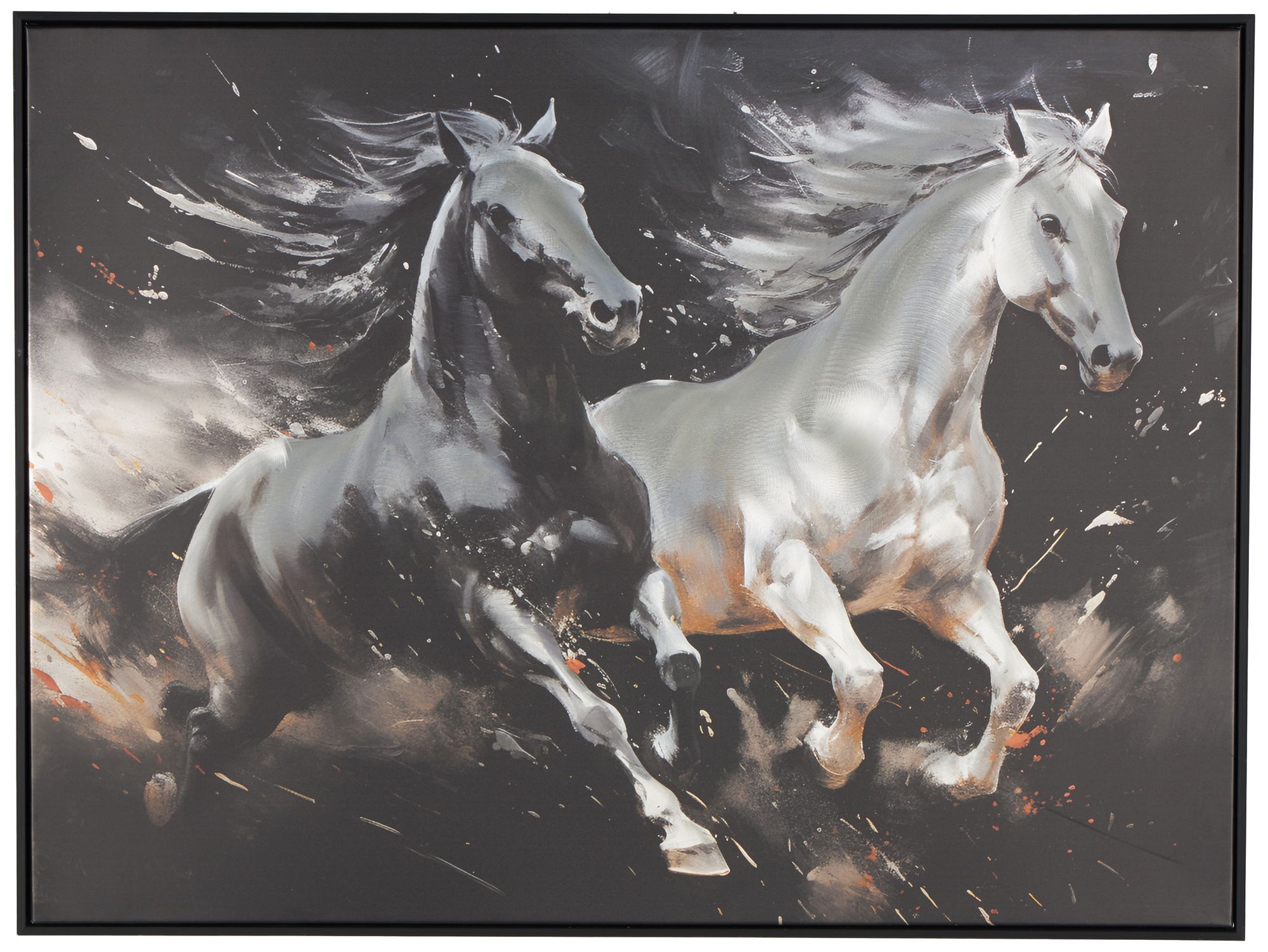 Image 2 Black Aluminum Metal Contemporary Framed Wall Art, 40" x 2" x 30"